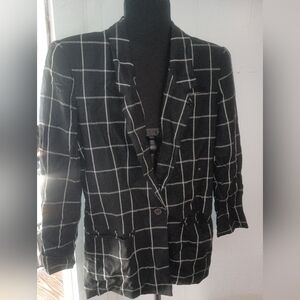 Window pane blazer size 6
